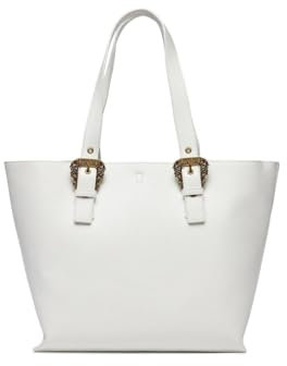 VERSACE JEANS COUTURE Borsa tote in ecopelle con fibbia e logo di versace jeans couture caratterizzata da una texture a ciottoli in ecopelle due manici superiori regolabili Dettaglio con fibbia con lo