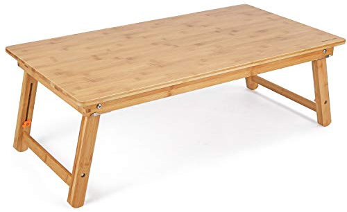 Large Size Floor Desk Nnewvante Floor Table Tray with Locking Folding Legs Adjustable Height Low Coffee Table for Gaming Writing RV Travel