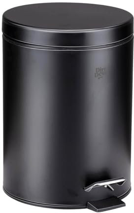 Dirt Devil Tretmülleimer 5L – Mülleimer Küche mit Soft Close – Abfalleimer aus Edelstahl – für Küche, Badezimmer und Buro - Herausnehmbarer Inneneimer – Küchenmülleimer - Ø20,5 x 28 CM – Schwarz