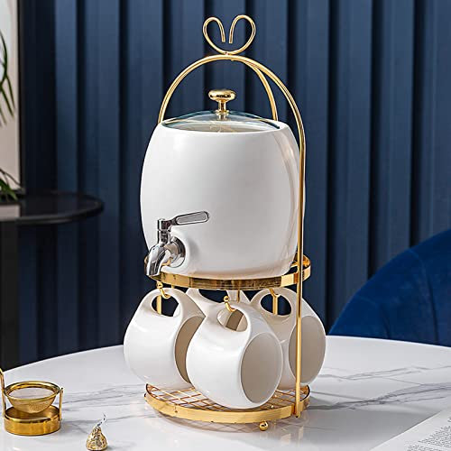 Carafe Eau Kettle Froide créative Set Pichet d'eau en céramique avec Robinet Une Bouilloire résistante à la température élevée for Les Boissons Chaudes et Froides Pichet à Thé Glacé (Color : A)