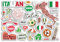A5 Stickerbogen Italienische Vinyl-Aufkleber – Italien Italienische Schule Buch Flagge Karte Sehenswürdigkeiten Studenten Projekt Reise Urlaub Scrapbook #81079