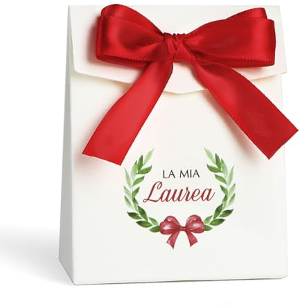 Italienisch 25 Stück La Mia Laurea Geschenkboxen Abschluss Party Schachtel Süßigkeiten Karton Pappe Geschenkschachtel Keksschachtel Deko für Gebäcke Kekse Mitgebsel Geschenke