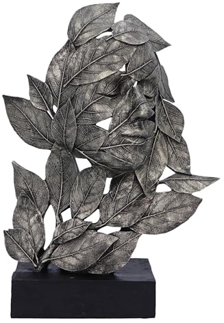 Nemesis Now Natural Emotion – Frieden, 32 cm, Harz, Silber, Gesicht in Blättern, Naturskulptur, Geburtstag, ideal für Natur- und Kunstliebhaber, aus feinstem Harz gegossen, fachmännisch handbemalt