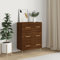 Homvdxl Moderner Sideboard Aufbewahrungsschrank Schrank mit 3 Schubladen Metallbeine Aufbewahrungsschrank Kommode für Wohnzimmer Schlafzimmer Küche Golden - Braun Eiche