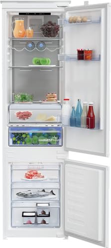 Beko BCNA306E5ZSN Einbau-Kühl-/Gefrierkombination, 284 l Gesamtrauminhalt, Multizone, NoFrost, ProSmart Inverter Kompressor, Schlepptürtechnik, HarvestFresh, Einbau-Kombination, 32 dB, Weiß