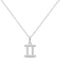 Amberta Women's 925 Sterling Silver Zodiac Necklace with Cubic Zirconia - Gemini Zodiac Sign Necklace