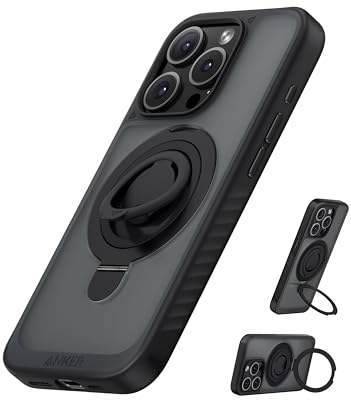 Anker MagGo Magnetische Hülle, Weiche 360° Silikonring Halterung für iPhone 15 Pro Max, Dünn und strapazierfähig, Kompatibel mit MagSafe, Schutzhülle, 2-in-1 stoßfestes Design, Nur für iPhone15 ProMax
