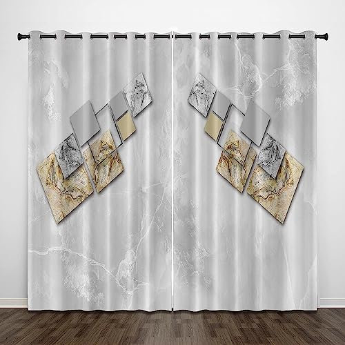 Vorhänge Gardine Verdunklungsgardine Bilderrahmen Marmor 2 Stück Vorhänge Blickdicht Verdunkelungsvorhänge Mit Ösen Vorhänge Kälte- Und Wärmeisolierung 2 X 140 X 250 Cm Für Kinderzimmer -8R0W3C8J1M6J4
