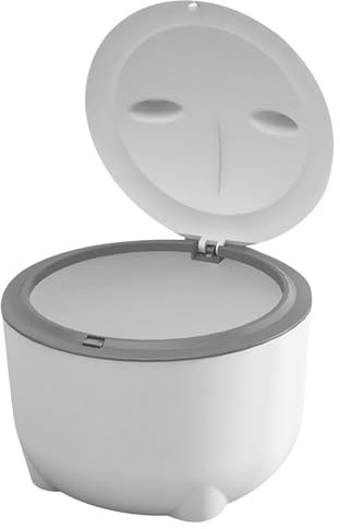 eurNhrN Cat Litter Trash Can, Smell Proof Cat Poop Trash Can with Press Type Lid, Detachable Plastic Cat Litter Box, Portable Cat Litter Disposal Bin, Grey Pet Goods
