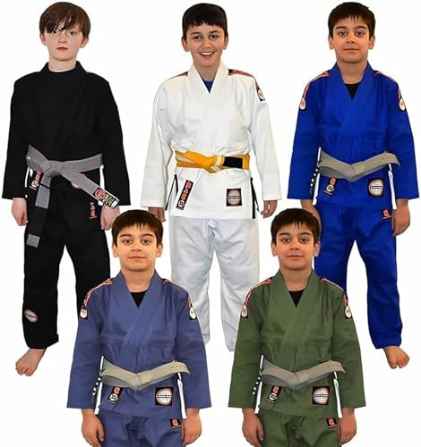 MAR INTERNATIONAL BJJ Gi for Men Women, Adults, Unisex, Brazilian Jiu Jitsu Gi with Free White BJJ Belt, Uniform Kimonos 350-GSM, Sweat-Wicking Fhine Washable, IBJJF Compliant-60B-WHITE-A4