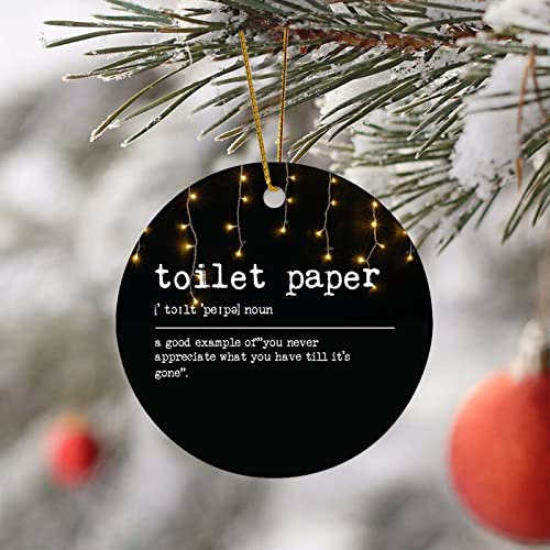 Weihnachtsbaumschmuck 7.3cm, Toilettenpapier Definition Wörterbuch Wort Bedeutung Weihnachtsanhänger Personalisierte Christbaumschmuck Anhänger Elegant Runde Keramik Ornament Für Holiday Party
