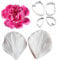 Silicone Fondant Moulds Petal Leaf Veiner Stainless Steel Cutter Set,Cake Decorating Gum Paste Flower Silicone Mould Sugarcraft Flower Veining Mold Making Tool (Set D)