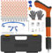 Mini Nail Gun Kit with 100Pcs Nails, 3 Speed Adjustable Manual Steel Nail Gun, Concrete Wall Fastening Tool Manual Steel, Portable Nail Shooting Machine for Ceiling/Wire Hider (Orange)
