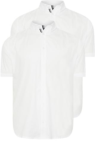 BadRhino Big & Tall 2 Pack Short Sleeve Poplin Shirts - Men's - Plus Size Curve
