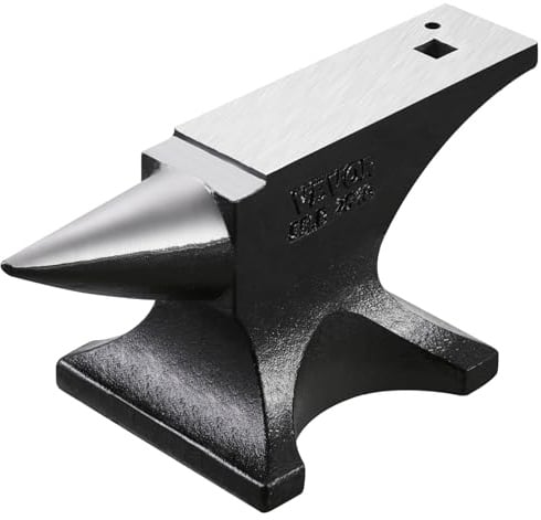 VEVOR Single Horn Anvil, 55lbs Cast Steel Anvil, High Hardness Rugged Round Horn Anvil for Blacksmiths, with Large Countertop and Stable Base, Metal Working Tool for Metal Bending, Shaping, Twisting