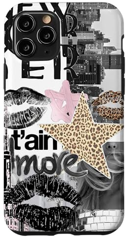 Leopard Star Disco Ball New Yorker Coquette Collage Case for iPhone 11 Pro