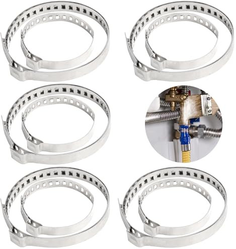 Batheidon Set di 10 Morsetto per Stivale CV, Fascette Metalliche per Giunto Omocinetico, 5 Grandi e 5 Piccole, in Acciaio Inossidabile, Regolabili, Adatti per la Maggior Parte delle Auto