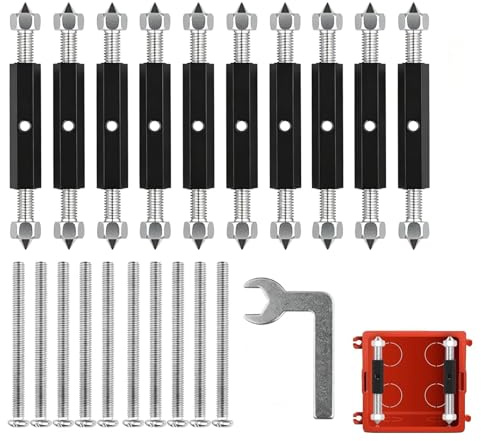 10 Pezzi Kit di Riparazione 503 - Asta di Riparazione Regolabile in Altezza per Scatole di Commutazione con Chiave a Brugola, Lunghezza Regolabile da 65 mm a 82 mm per Elettricisti e Fai-da-Te