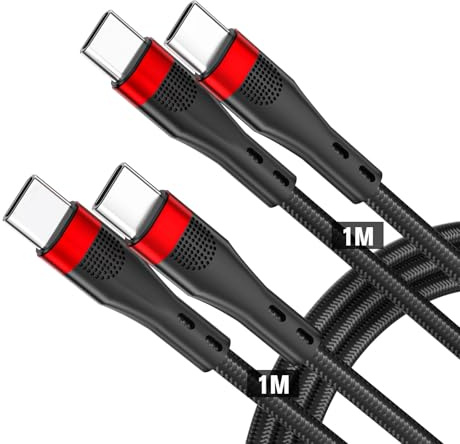 Bestwist USB C Kabel 60W, Nachhaltig Nylon Data Sync USB-C auf USB-C Ladekabel, [2 Stück] 1M Schnell Datenkabel für iPad mini 6, Samsung Galaxy S23+ 5G/S23 5G/S22 5G, Google Pixel 2/3/4 XL