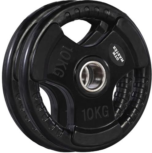 GYM MASTER Rubber Coated 2 Olympic Tri-Grip Weight Plates