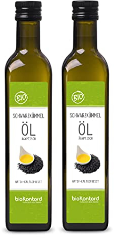 Schwarzkümmelöl bio kaltgepresst 1 Liter (2x 500ml) I gefiltert ägyptisches Schwarzkümmelöl - 100% rein I nativ und kaltgepresst | black seed oil von bioKontor