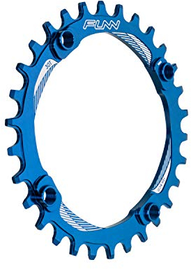 Funn Solo Narrow Wide Kettenblatt für 9 10 11 12 Gang-Kette, passend für Kurbelgarnitur mit 104mm BCD-Schnittstelle, Einzelgeschwindigkeits-Kettenblatt (30 Zähne, Blau)