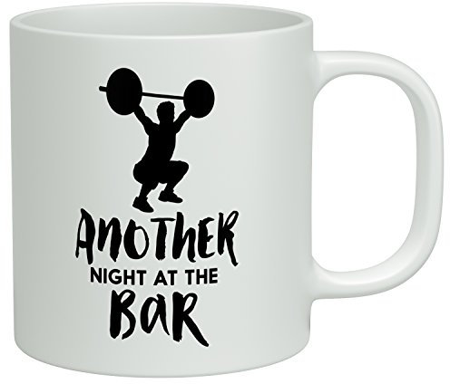 Shopagift Another Night at The Bar Funny Weight Lifting White 10oz Novelty Gift Mug Cup