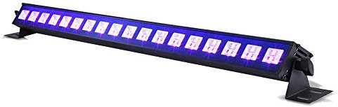 BeamZ LCB48 UV Lampe Schwarzlichtlampe LED Bar 90 cm, 18 x 3 Watt, DMX, Soundmodus, UV Licht, Neonfarben Schwarzlicht Lampe, Discolicht Partylicht Blacklight, Neonparty, Disco, Bar, DJ - Schwarz