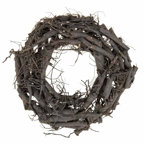 SIDCO Wurzelkranz grau Dekokranz Holzkranz Landhaus Türkranz Wandkranz Ø 35cm
