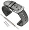 VINBAND Unisex Nylon Uhrenarmband mit Edelstahl Silberne Schnalle (24mm, Grau)