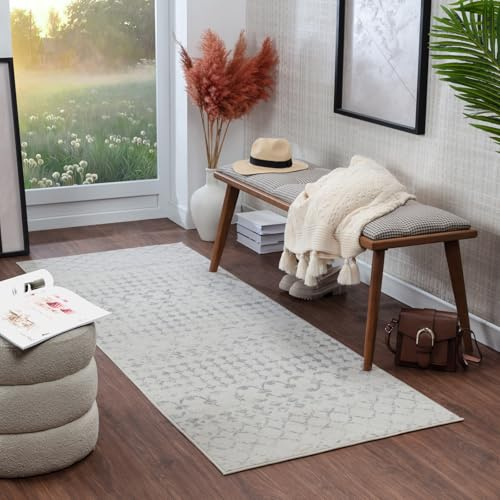 Livabliss Sofia Santiago Geometric Runner – 80x220 cm, Brown, Ivory & Grey