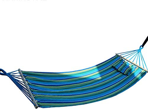 Hängematte Outdoor Stabhängematte Tragbar Atmungsaktiv mit Kissen für Outdoor Garten, 200 X 80 Cm