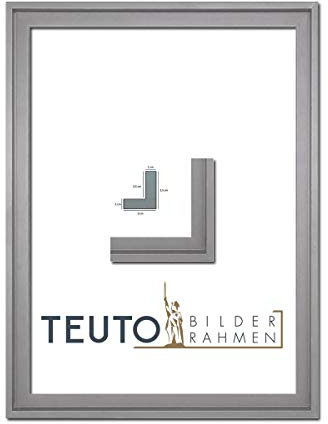 TEUTO BILDERRAHMEN Lea Holzwerkstoff Leinwandrahmen mit Schattenfuge 40 x 40 cm Größe frei wählbar erhältlich in 10 Farben hier Mattsilber