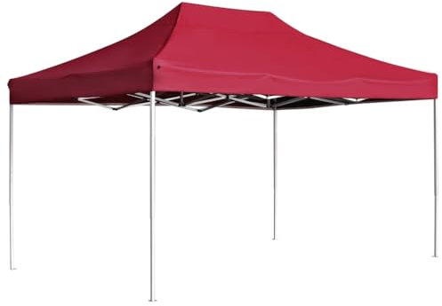 vidaXL Profi Partyzelt Faltbar Faltpavillion Gartenzelt Festzelt Pavillon Gartenpavillion Bierzelt Zelt Faltzelt Garten Aluminium 4,5x3m Weinrot