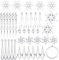 FEPITO 85 PCS Christmas Decoration Acrylic Snowflake Icicles Christmas Tree Icicle Snowflake with Crystal Line Ornaments Set for Christmas Party Decorations