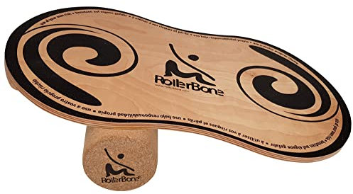 RollerBone 1.0 Kork Roller Classic Set - Balance Board & Balance Trainer für Fitnesstraining/Balance Boarding/Faszienrollen