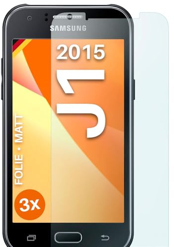 moex FlexProtect matte Schutzfolie für Samsung Galaxy J1 (2015) Displayschutz Folie matt gegen Reflexionen, Anti Reflex Handyfolie mit Sonnenschutz, Kompatibel mit jeder Handyhülle, 3 Stück