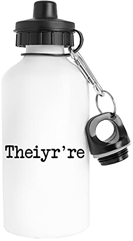 Luxogo Theiyrre Their There Theyre Grammer Typo Wasserflasche Rostfreier Stahl Reisender Weiß Water Bottle Stainless Steel Traveller White