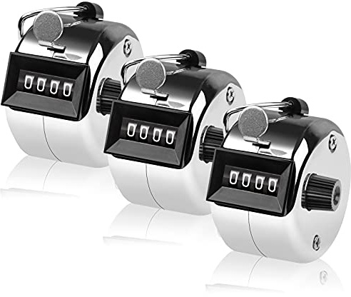 SDARMING tally counter, 4-digit clicker counter, Metal hand tally counters clicker for counting, golf scoring (3 PCS)