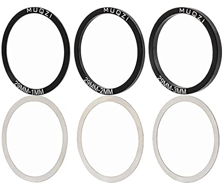 Amagogo 24/29/30mm 6 Stück Halterung Achsunterlegscheibe Radfahren Teil Fahrrad Tretlager Kurbelgarnitur Unterlegscheibe Tretlager Dichtungen für BB86 91 92, 29mm