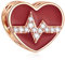 Rosegold Pave Herzschlag CZ Herz Charms passen Pandora Frauen Armband, Heartbeat EKG Emaille rotes Heart Perlen Lebenslinie Puls Charms, Geschenke für Verlobte/Braut/Ehepaar