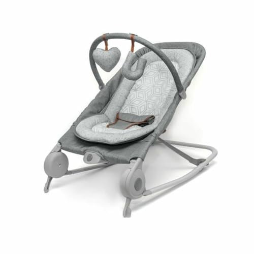 Summer Infant Babywippe und Schaukelwippe, 2-in-1, praktisch, tragbar, 0-6 Monate, Grau meliert
