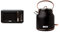 Haden Salcombe Black Microwave, 800w microwave - 20 Litre - Digital Timer - 6 Power Levels - Black and Copper & Heritage Black Kettle, Fast Boil Kettle, 3000W - 1.7 Litre Stainless Steel Kettle