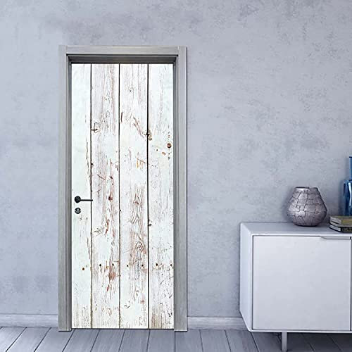 3D Tür Aufkleber Für Schlafzimmer Küche Toilette Alte Weiße Holztür 88 X 200 Cm Türtapete Selbstklebend - Türaufkleber 3D Türposter Selbstklebend Wandbild - Türtapete Selbstklebend Tür Post - Türfoto