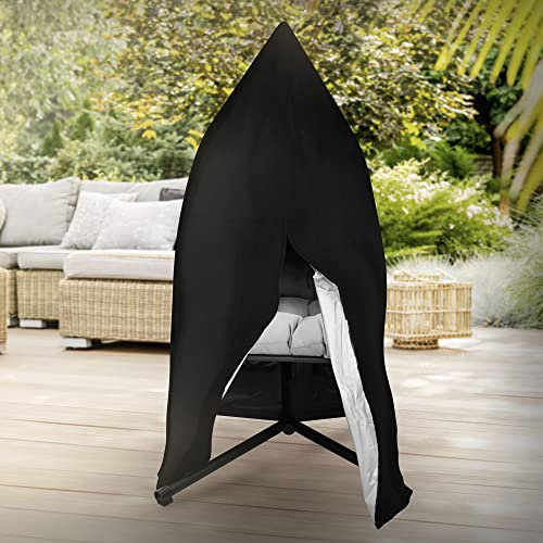 ML-Design Hängesessel Abdeckung mit Reißverschluss und Kordelzug, 190x115 cm, Wasserdicht, Winddicht, UV-Beständig, Schwerlast Reißfest Oxford Gewebe, Hängestuhl Hängekorb Schwingsessel Schutzhülle