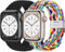 2Pcs Tressée pour Bracelet Apple watch serie 9/8/7 45mm 41mm 6 5 4 se 40mm 44mm iWatch 3 38mm 42mm Homme/Femme,Sport Boucle unique Nylon Elastique pour Apple watch Ultra/2 49mm Band