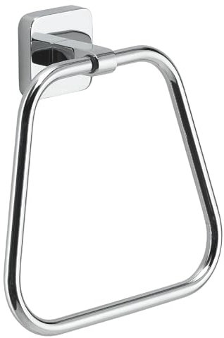 GEDY Tonga Handtuchring, Handtuchhalter aus Edelstahl und Chromall, Befestigung mit Schrauben oder doppelseitigem Klebeband, verchromt, 17 x 4,6 x 16 cm
