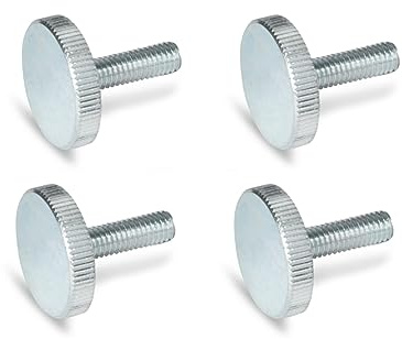 Ganter Normelemente | Flache Rändelschrauben | Rändelschrauben (niedrige Form) | DIN 653-M6-20-ZB | 4 Stück | Stahl verzinkt | Gewinde: M6x20