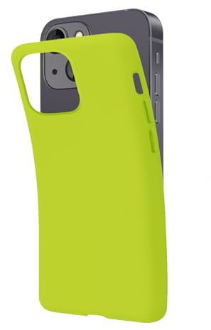 SBS Schutzhülle für iPhone 13 Acid Green Pantone 2297 C, weiche und flexible Schutzhülle für iPhone 13 (säuregrün) und kratzfest, schlankes und bequemes Halten in der Tasche, kompatibel mit kabellosem