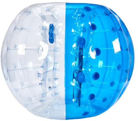 VEVOR Aufblasbarer Bump Ball Bumper Stoßball 1 STK. 1,5 m x 1,2 m, Menschlicher Kollisionsball, PVC-Körperblasen-Bounce-Ball für Outdoor-Aktivitäten, Transparent + Blau Aufblasbar Bumper Ball